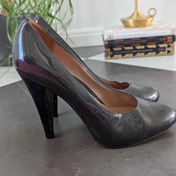 Dark Grey Patent Pumps - Picture 3 of 7